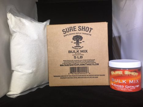 sure shot binary targets bulk kit 5lb, applied kinetics, exploding target, binary target, binary targets, tannerite, kinetic target